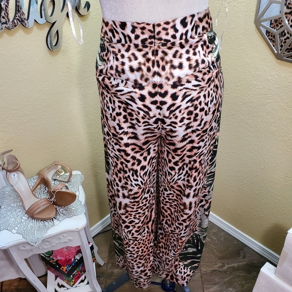 Guess Palm & Leopard Print Terry Pants sz 31 *Nwt* - Picture 3 of 16